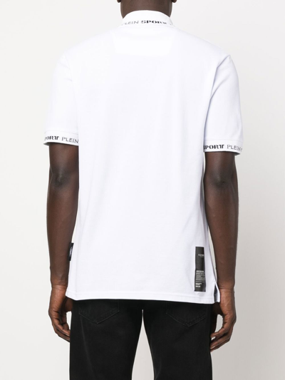 Plein Sport Logo-patch Short-sleeve Polo Shirt In White