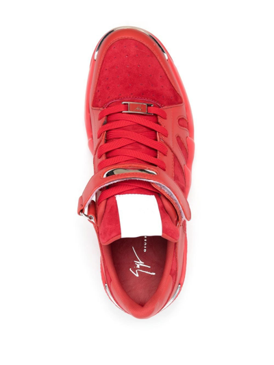 Giuseppe Zanotti Talon Low-top Sneakers In Rot