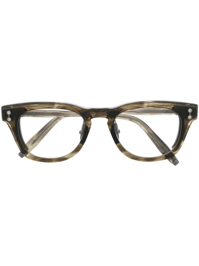 Shop Akoni Orion Round-frame Glasses In Green