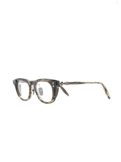 Shop Akoni Orion Round-frame Glasses In Green