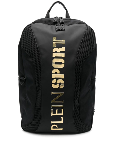 Shop Plein Sport Logo-print Backpack In Schwarz