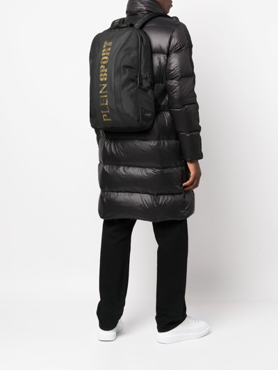 Plein Sport Logo-print Backpack In Schwarz
