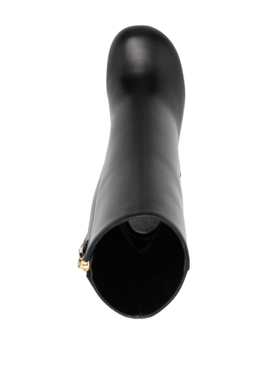 Givenchy Black G Cube Ankle Boots With Gold-tone Logo Heel Black In Leather Woman In Schwarz