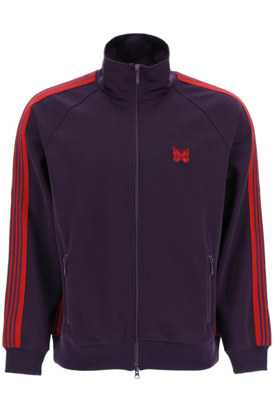 Shop Needles Track Jacket With Striped Bands In Purple