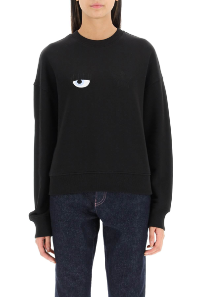 Shop Chiara Ferragni Eye Star Sweatshirt In Black