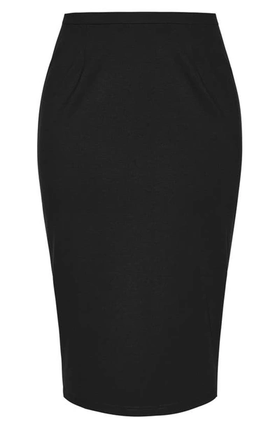 Shop City Chic Hailey Exposed Back Zip Pencil Skirt In Black