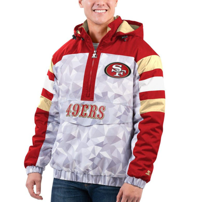 49ERS Jacket San Francisco 2022 Starter Hooded Half Zip Pullover