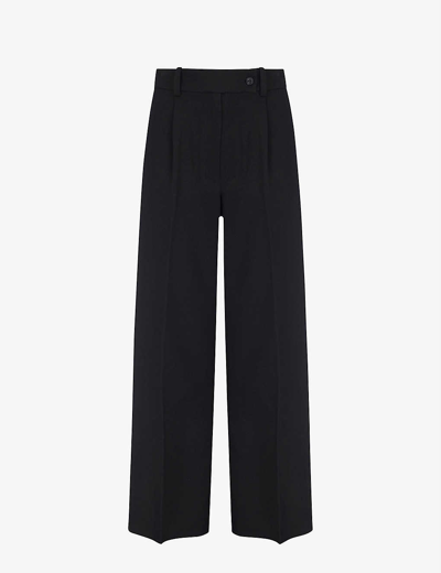 Shop Aligne Women's Black Fedde Straight-leg High-rise Recycled Polyester-blend Trousers Trousers