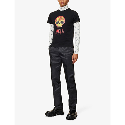 Shop Botter Men's Black White Skull Graphic-print Organic-cotton T-shirt