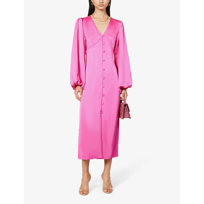 Shop Pretty Lavish Women's Pink Naya Satin Maxi Dress