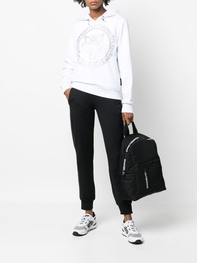 Plein Sport Logo-print Tiger Hoodie In White