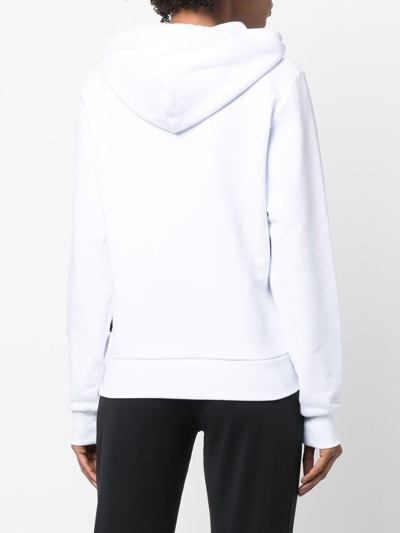 Plein Sport Logo-print Tiger Hoodie In White