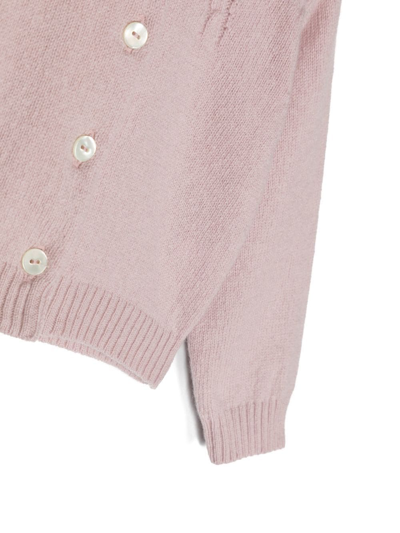 Shop Mariella Ferrari Fine-knit Buttoned Cardigan In Rosa
