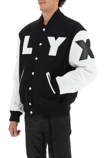 Shop Alyx 1017  9sm Wool And Leather Varsity Jacket In Multicolor