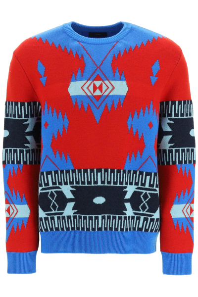 Shop Alanui Icon Jacquard Sweater In Multicolor