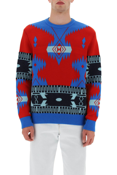 Shop Alanui Icon Jacquard Sweater In Multicolor