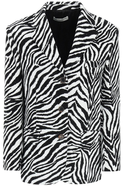 Shop Alessandra Rich Zebra Print Velvet Jacket In Multicolor