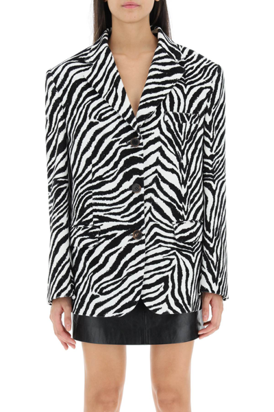 Shop Alessandra Rich Zebra Print Velvet Jacket In Multicolor