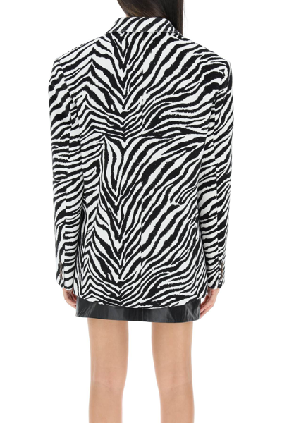 Shop Alessandra Rich Zebra Print Velvet Jacket In Multicolor