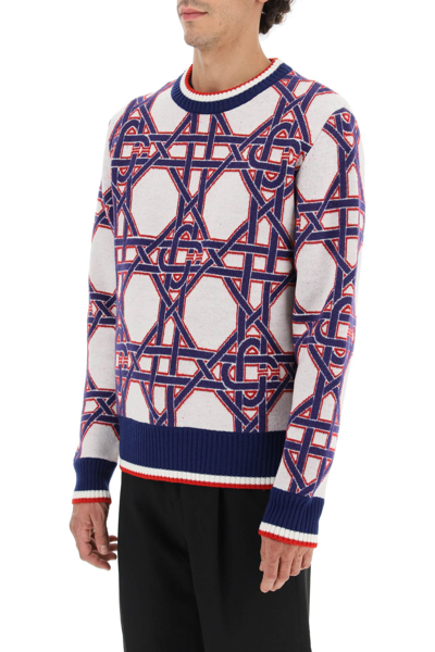 Shop Casablanca 'le Monogramme D'osier' Sweater In Multicolor