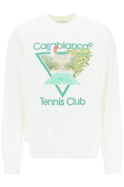 Shop Casablanca Tennis Club Icon Print Sweatshirt In Multicolor