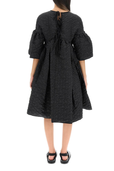 Shop Cecilie Bahnsen 'florette' Alp Matelassè Dress In Black