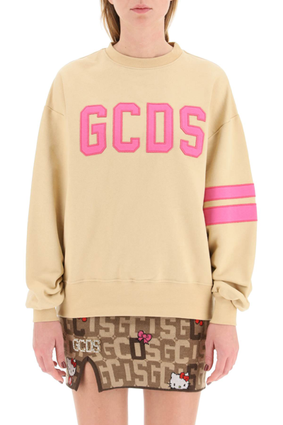Shop Gcds Logo Patch Crew-neck Sweatshirt In Multicolor