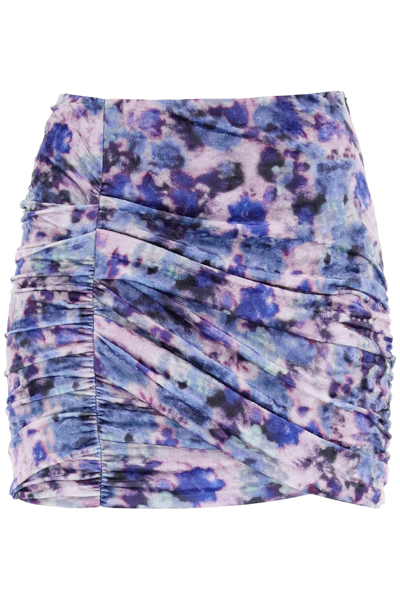 Shop Isabel Marant 'guilayo' Floral Velvet Mini Skirt In Purple