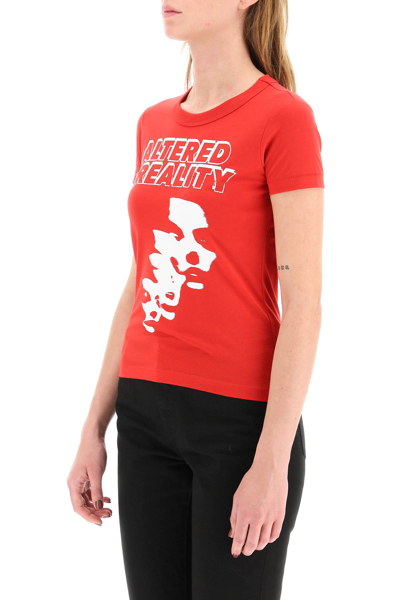 Shop Raf Simons 'altered Reality' Print T-shirt In Red