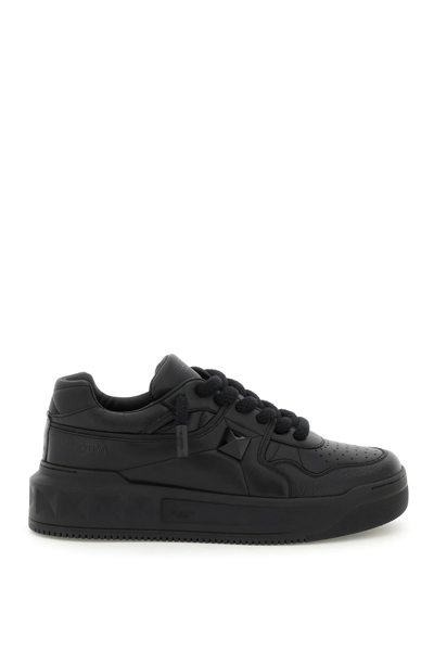 Valentino One Stud Xl Nappa Leather Sneakers In Black
