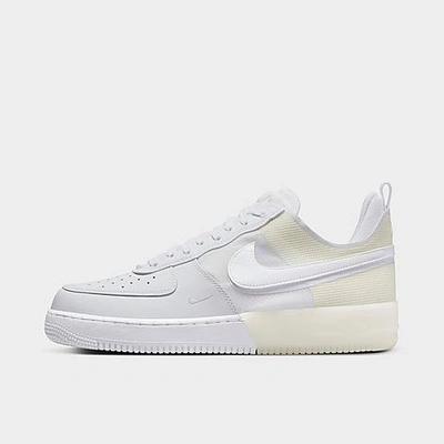 Shop Nike Men's Air Force 1 React Casual Shoes In White/white/white