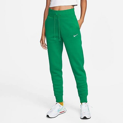 Shop Nike Women's Sportswear Phoenix Fleece High-waisted Jogger Sweatpants In Malachite/sail
