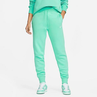 Shop Nike Women's Sportswear Phoenix Fleece High-waisted Jogger Sweatpants In Light Menta/sail