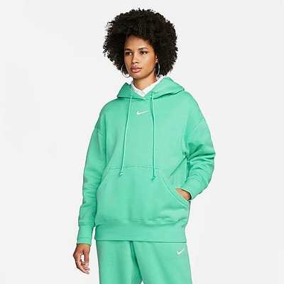 Shop Nike Women's Sportswear Phoenix Fleece Oversized Pullover Hoodie In Light Menta/sail