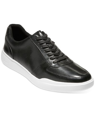 Shop Cole Haan Men's Grand Crosscourt Modern Perf Sneaker Men's Shoes In Black /white Btm