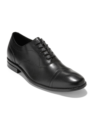 Shop Cole Haan Men's Sawyer Leather Captoe Oxford Shoes In Black
