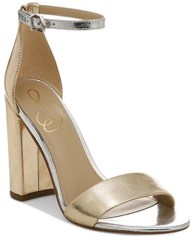 Shop Sam Edelman Women's Yaro Dress Sandals Women's Shoes In Gold Leaf Metallic