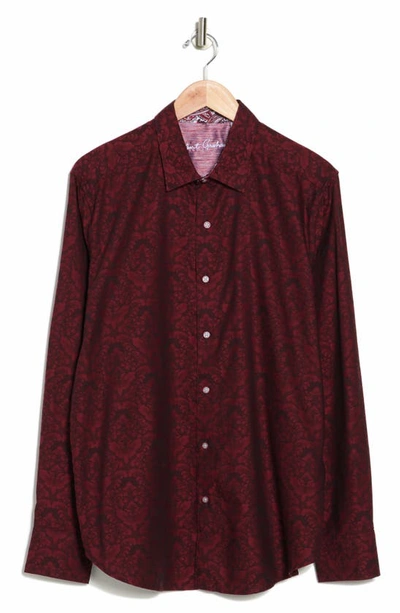 Shop Robert Graham Bayview Cotton Button-up Shirt In Burgundy