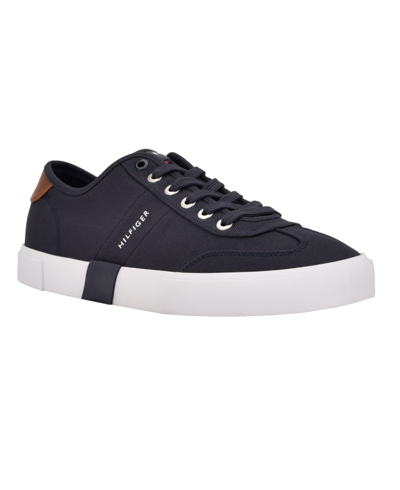 Shop Tommy Hilfiger Men's Pandora Lace Up Low Top Sneakers In Navy