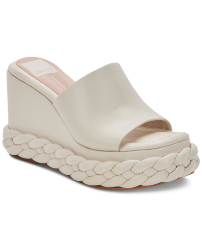 Shop Dolce Vita Women's Elene Braided Platform Wedge Sandals Women's Shoes In Ivory Leather
