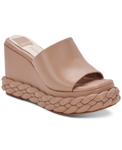 Shop Dolce Vita Women's Elene Braided Platform Wedge Sandals In Cafe Leather