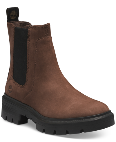 Shop Timberland Women's Cortina Valley Chelsea Boots Women's Shoes In Dk Brown Full Grain