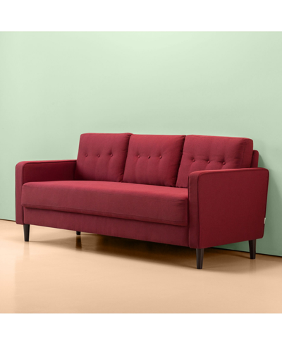Shop Zinus Mikhail Mid-century Upholstered Sofa In Ruby Red