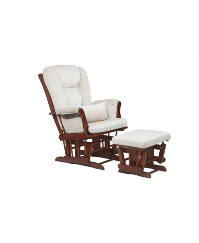 Afg Baby Furniture Alice Glider Chair And Ottoman With Pillow, Set Of 3 In Espresso