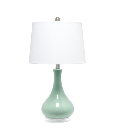 Shop Lalia Home Droplet Table Lamp With Fabric Shade In Aqua