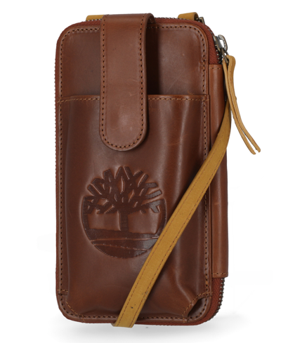 Shop Timberland Rfid Leather Phone Crossbody Wallet Bag In Coganc