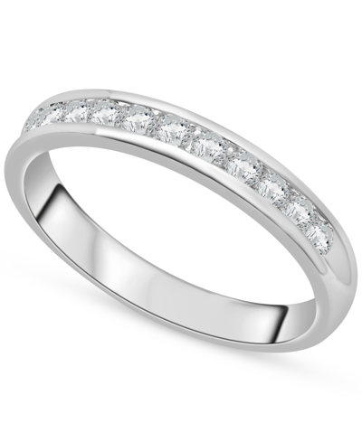 Macy's Diamond Channel-set Wedding Band (1/4 Ct. T.w.) In Platinum In Platinum