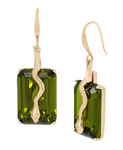 Shop Robert Lee Morris Soho Women's Snake Stone Drop Earrings In Olivine