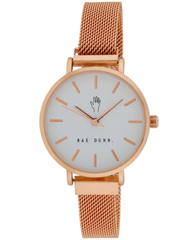 Shop Rae Dunn Women's Robin Rose Gold-tone Alloy Mesh Bracelet Watch 33mm