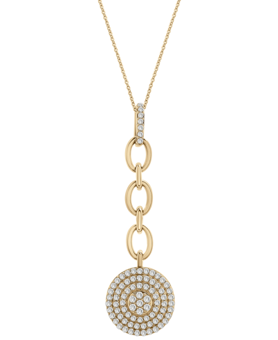 Shop Wrapped In Love Diamond Circle Cluster Pendant Necklace (3/4 Ct. T.w.) In 14k Gold, 16" + 4" Extender, Created For M In Yellow Gold